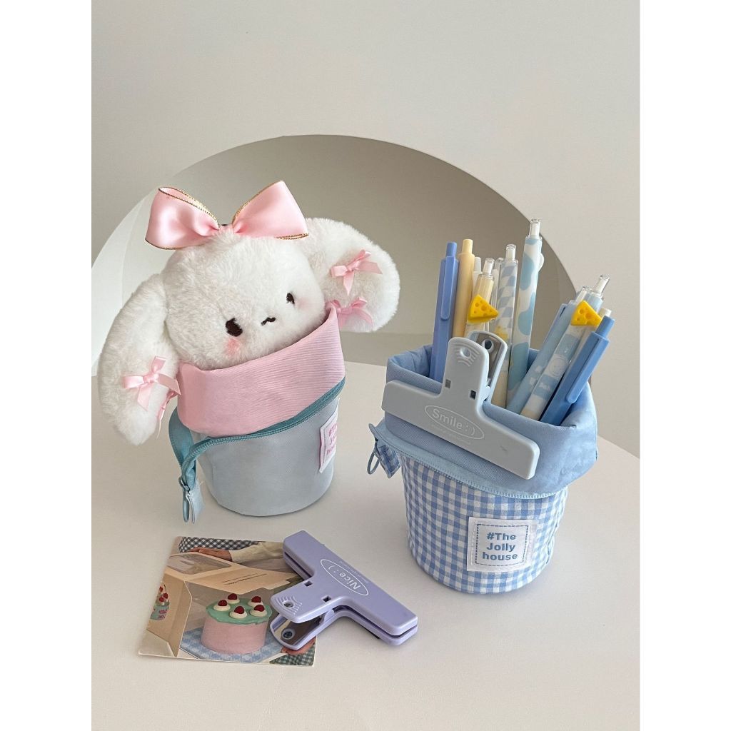 

Cheese Cheese Portable Pencil Case 丨 ins Large Capacity Pencil Case Standable Stationery Bag Canvas Men Women