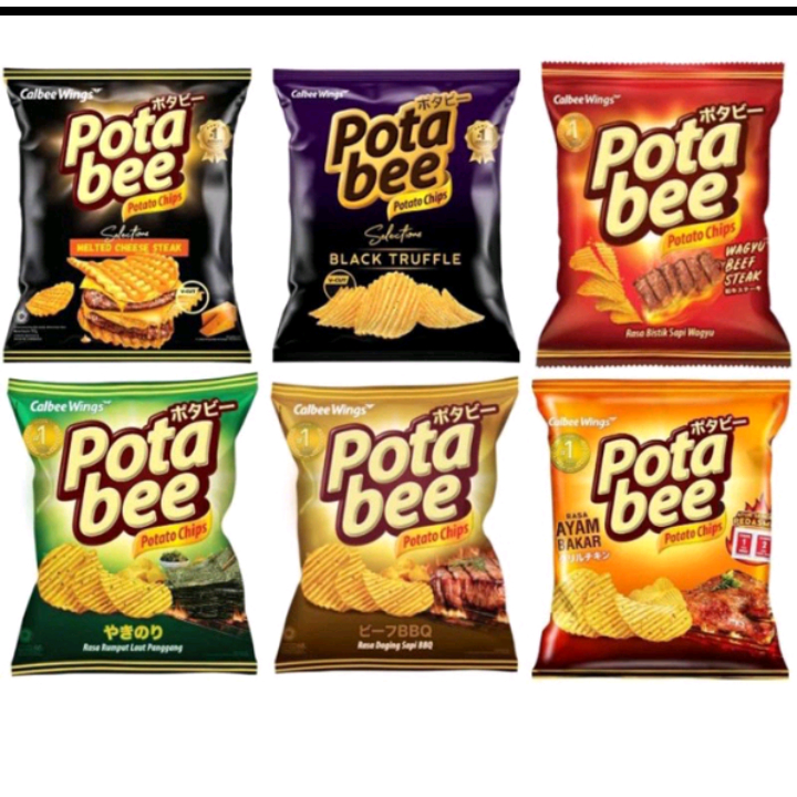 

potabee potato chips keripik kentang 35gr sn pota bee bbq rumput laut