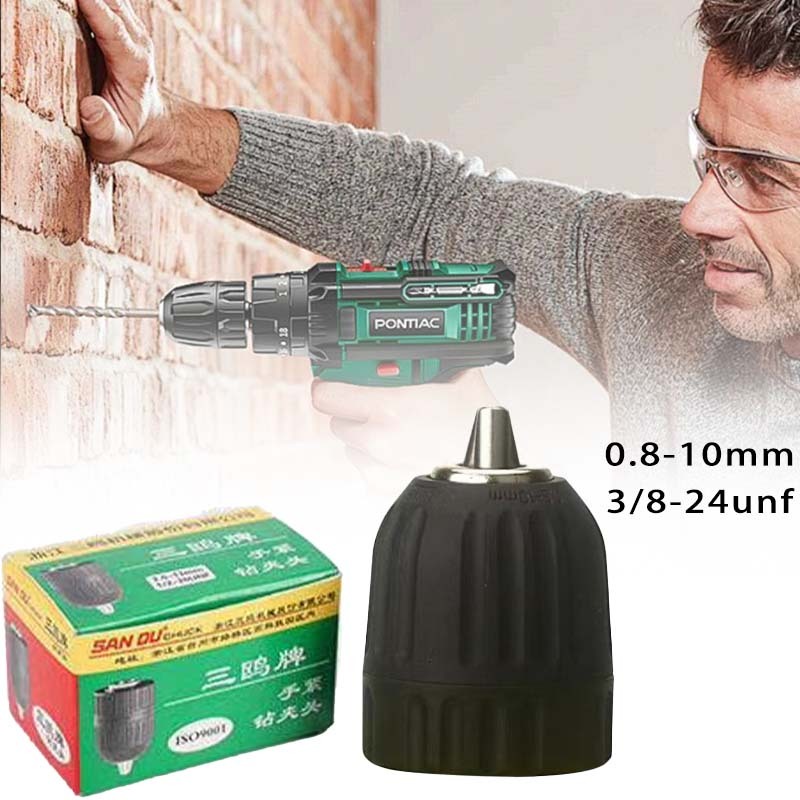 10mm Keyless Drill Chuck Kepala Bor Drill Chuck Untuk Kepala Bor Self-Tighten Cordless Kepala Bor
