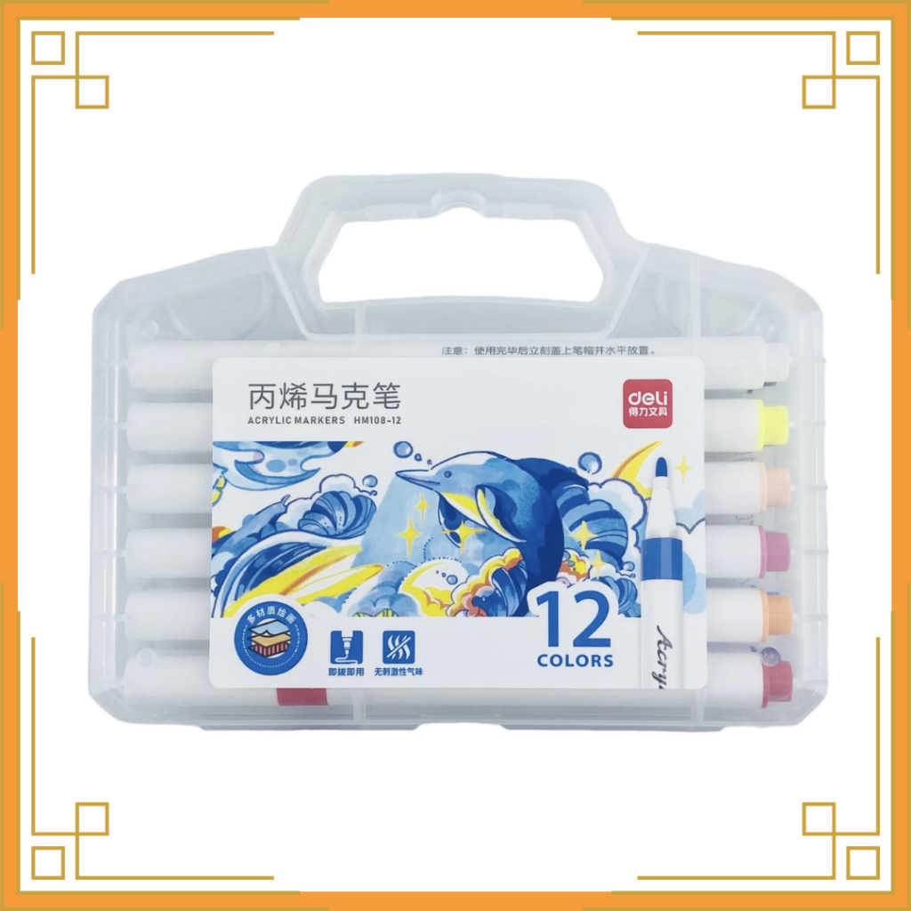 

DELI Acrylic marker 12 warna HM108-12