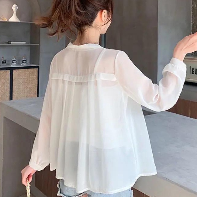 FG2 Outer transparan korea style  cardigan kasual wanita outer ceruti lengan panjang