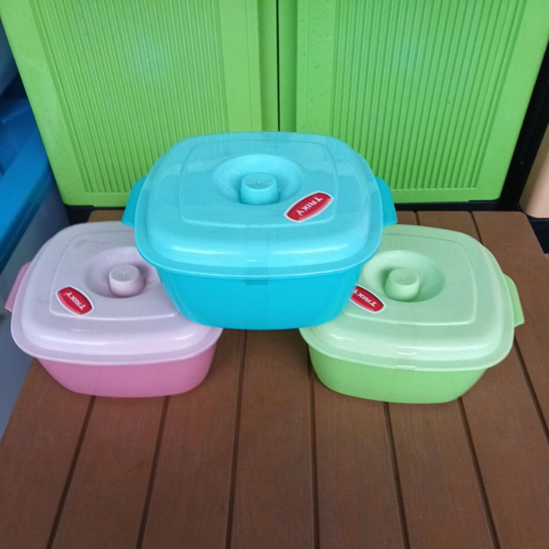 Basin plastik Tutup/Mangkok plastik Tutup/Mangkok Sayur Segi Tutup - TRIXY