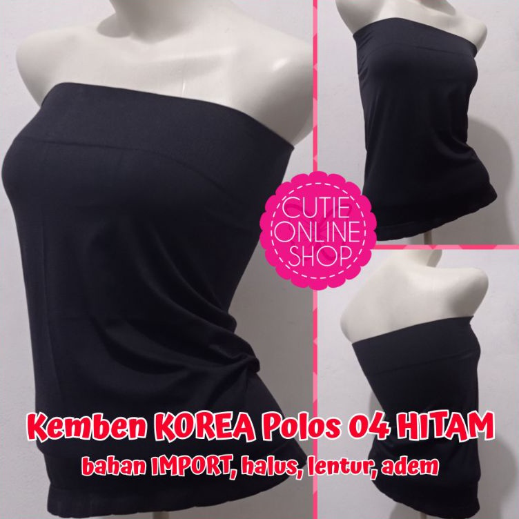 KODE Y59D Kemben KOREA Polos 4 HITAM  Pakaian Inner  Dalaman Wanita  Daleman Cewek  Tank Top Tanpa T