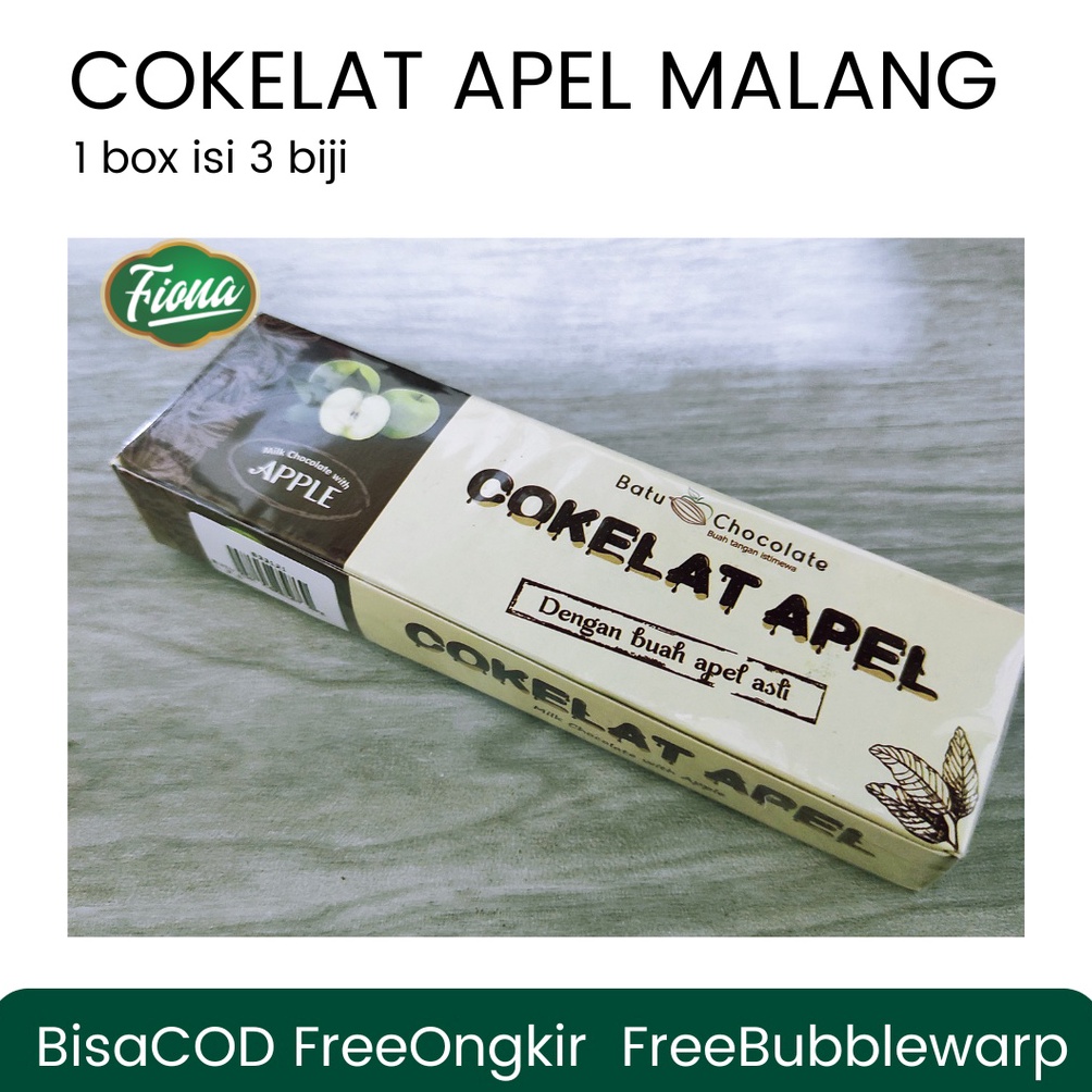 

DIJAMIN ORI Fiona Cokelat Coklat Apel Oleh2 Khas Kota Batu Malang isi 3 biji