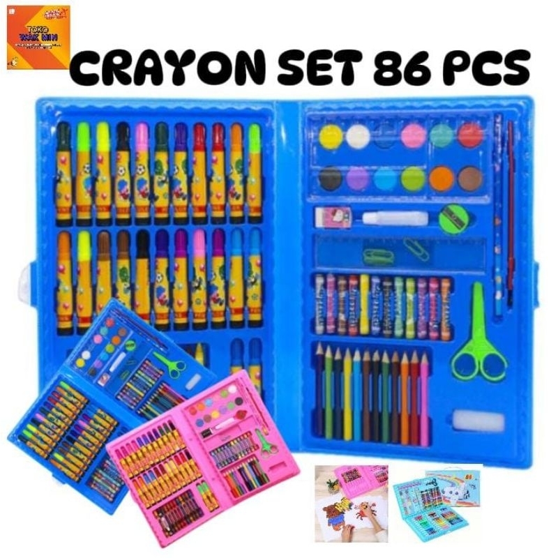 

Crayon Set Isi 86 Pensil Warna Crayon Cat Air Color Pencil Alat Lukis Anak