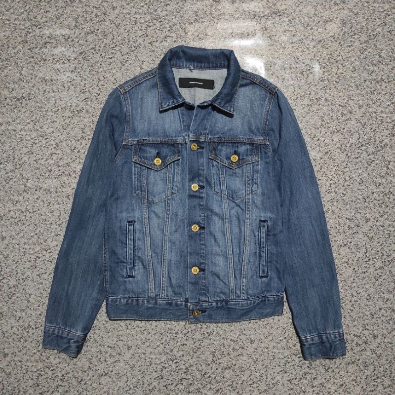 Jaket Denim Jeans Trucker Blue Outer Vintage Second