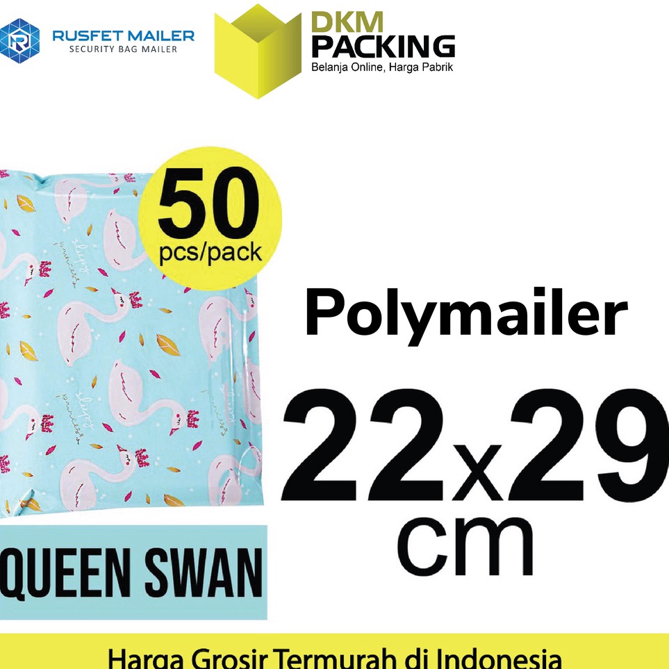 

Polymailer 22cm x 29cm Polimailer Amplop Plastik Packing RUSFET Motif Swan PACK q E7R9