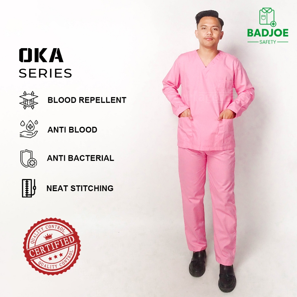 Baju Oka Lengan Panjang Warna Baby Pink