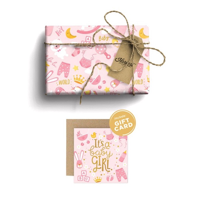 

KUALITAS TERJAMIN Paket Kertas Kado Kartu Ucapan Baby New Born Harvest Baby Girl