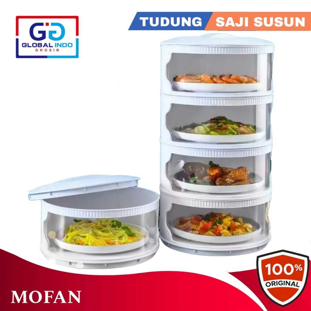 TUDUNG SAJI 4 SUSUN/RAK MAKANAN SERBAGUNA/TUDUNG SAJI TAHAN PANAS
