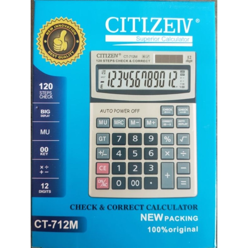 

Kalkulator Citizen CT712M12Digit2 Power khusus dagangkantoranwiraswasta p R5F8