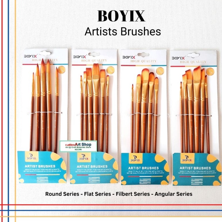 

Kuas Lukis Boyix Set Round Flat Filbert Angular n K6O5
