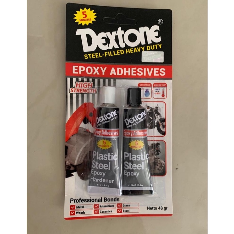 

LEM DEXTONE 5 MENIT 48GR PLASTIC STEEL HARGA PER DUS ISI 12ST y P8L2