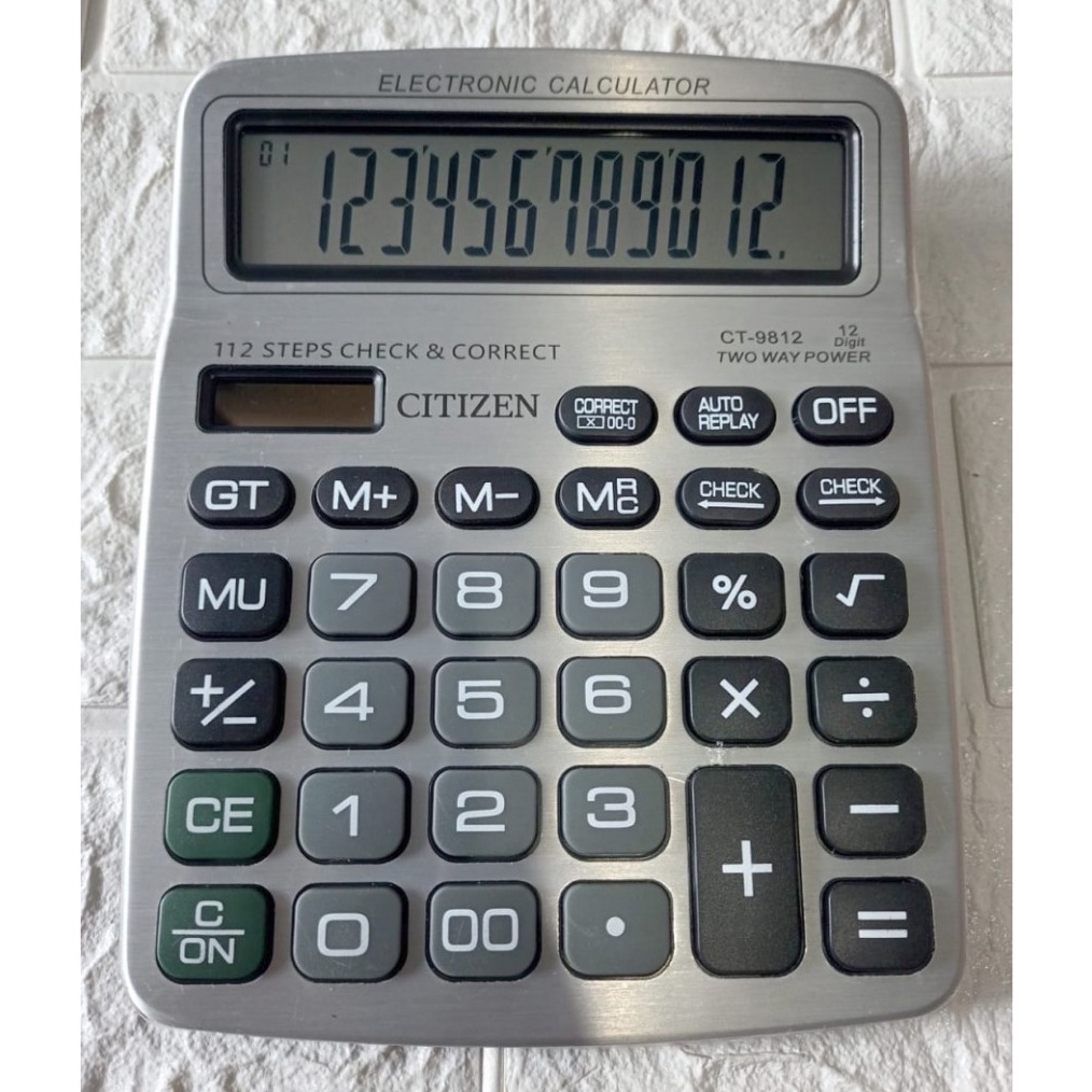 

CITIZEN CT 9812 Check Correct Kalkulator Cek Ulang 12 Digit LCD Besar h ND5
