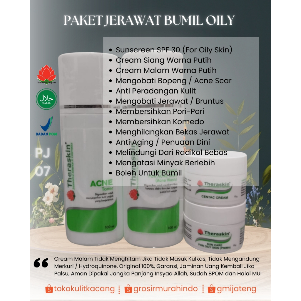 Paket Bopeng / Jerawat Bumil for Oily Prima Theraskin Original