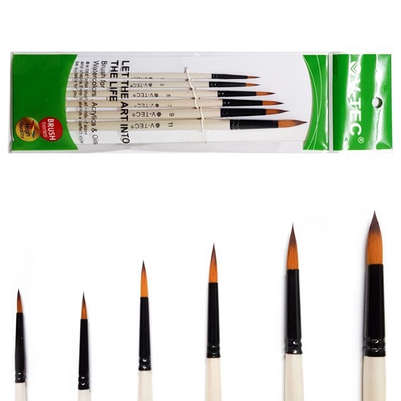 

VTec Round Brush 18H Set 6 Kuas Lukis Set 6 i G7K8