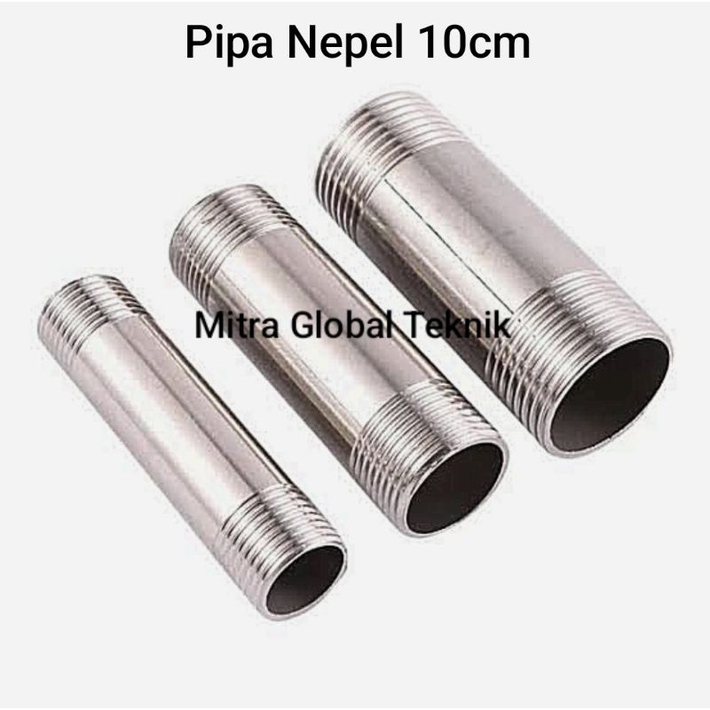 Pipa Nepel 10cm Stainless Steel 304 3/8" Inch