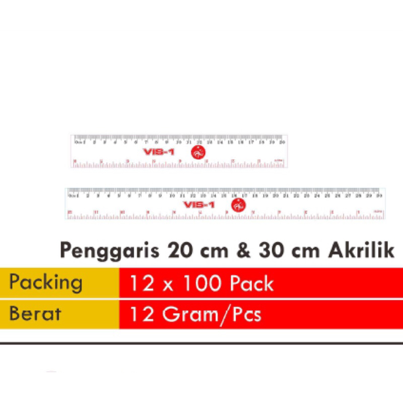 

Penggaris Akrilik 20 cm & 30 cm VIS 1