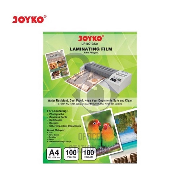 

Laminating Film A4 Plastik Laminating Joyko LF12231 A4 p T4G3