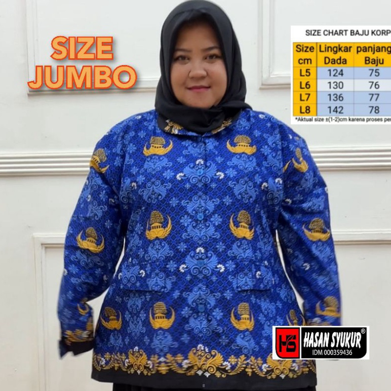 KODE I58X Baju korpri jumbo blouse korpri jumbo kemeja korpri jumbo baju batik korpri jumbo