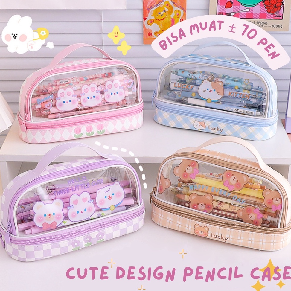 

Mismi Abigail Pencil Case Kotak Pensil Sekolah Kapasitas Besar Dual Slot Trendy Stylish PC5A x A6E8