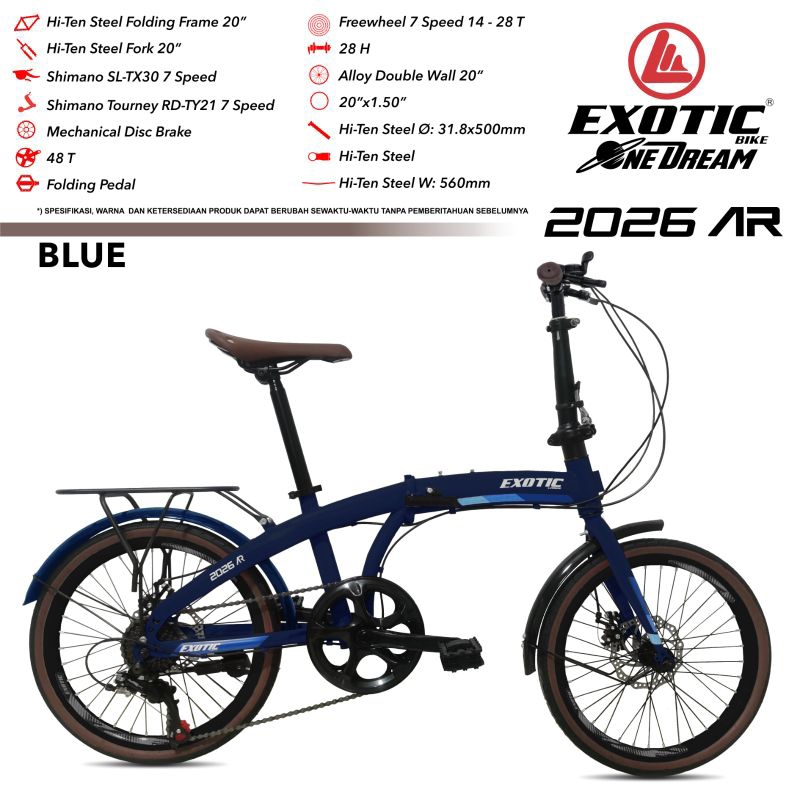 sepeda lipat exotic tipe 2026 AR ukuran 20 inci