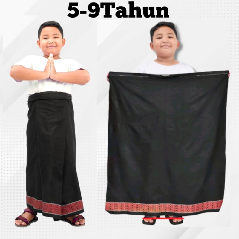 Sarung Anak Laki Laki Tenun Hitam Murah 5-9 Tahun