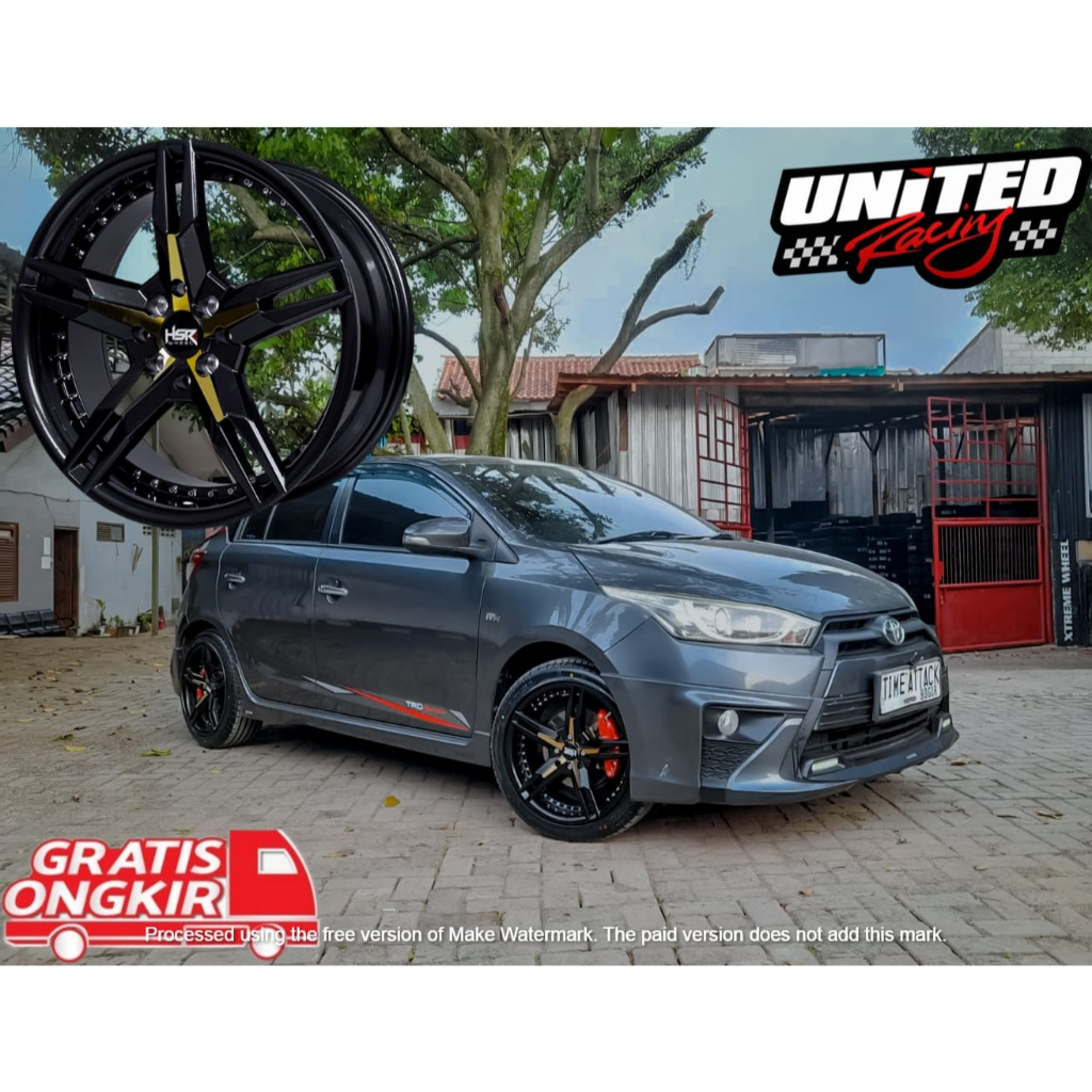 VELG MOBIL PALANG 5 RING 17 MOBIL YARIS JAZZ BALENO R17 HSR KEUNIKAI PELAK BINTANG BLACK