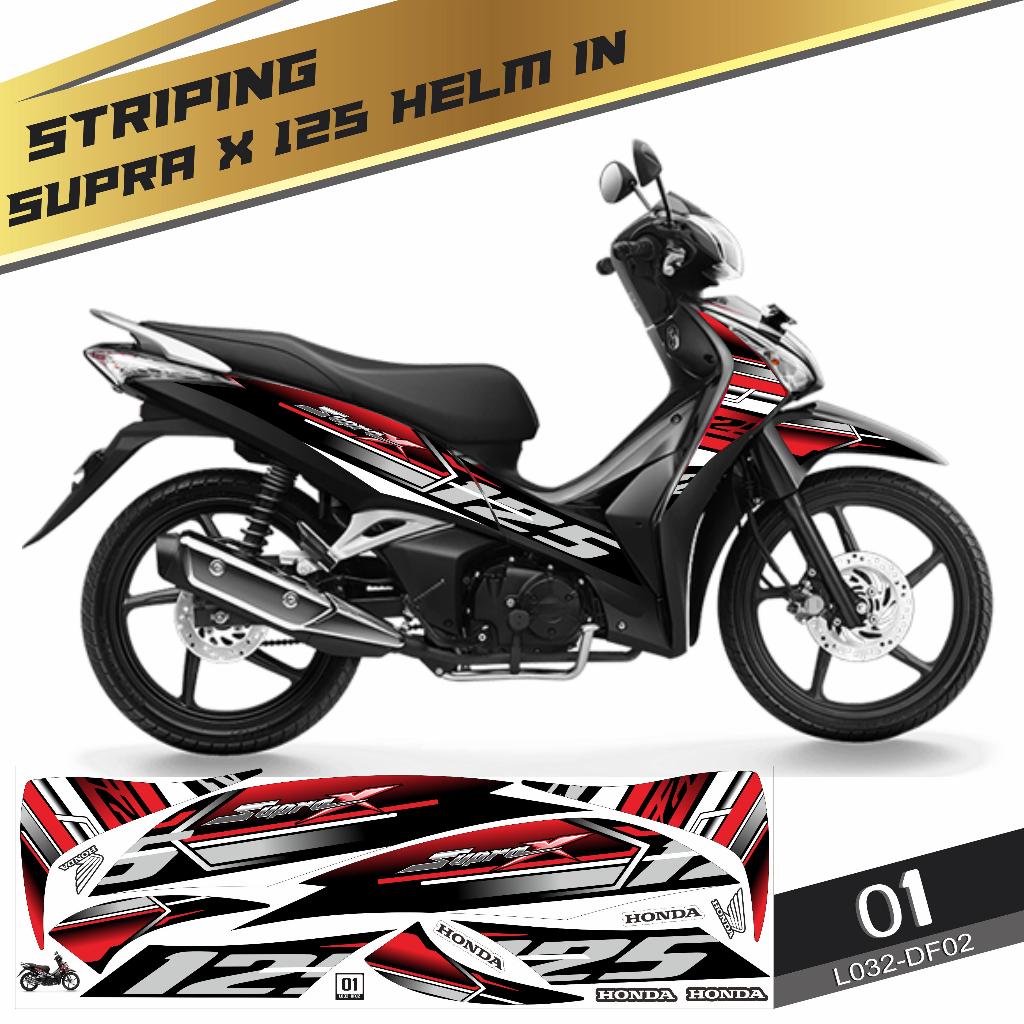 Stiker striping Decal Honda Supra X 125 Helm In 2012-2013 Semifullbody Variasi DF02