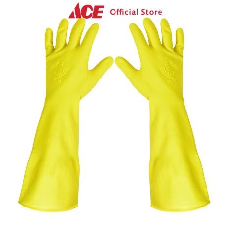 KODE P2C Ace Duraglove Sarung Tangan Panjang Latex Butterfly Ukuran L Kuning Latex Cleaning Hand Glo