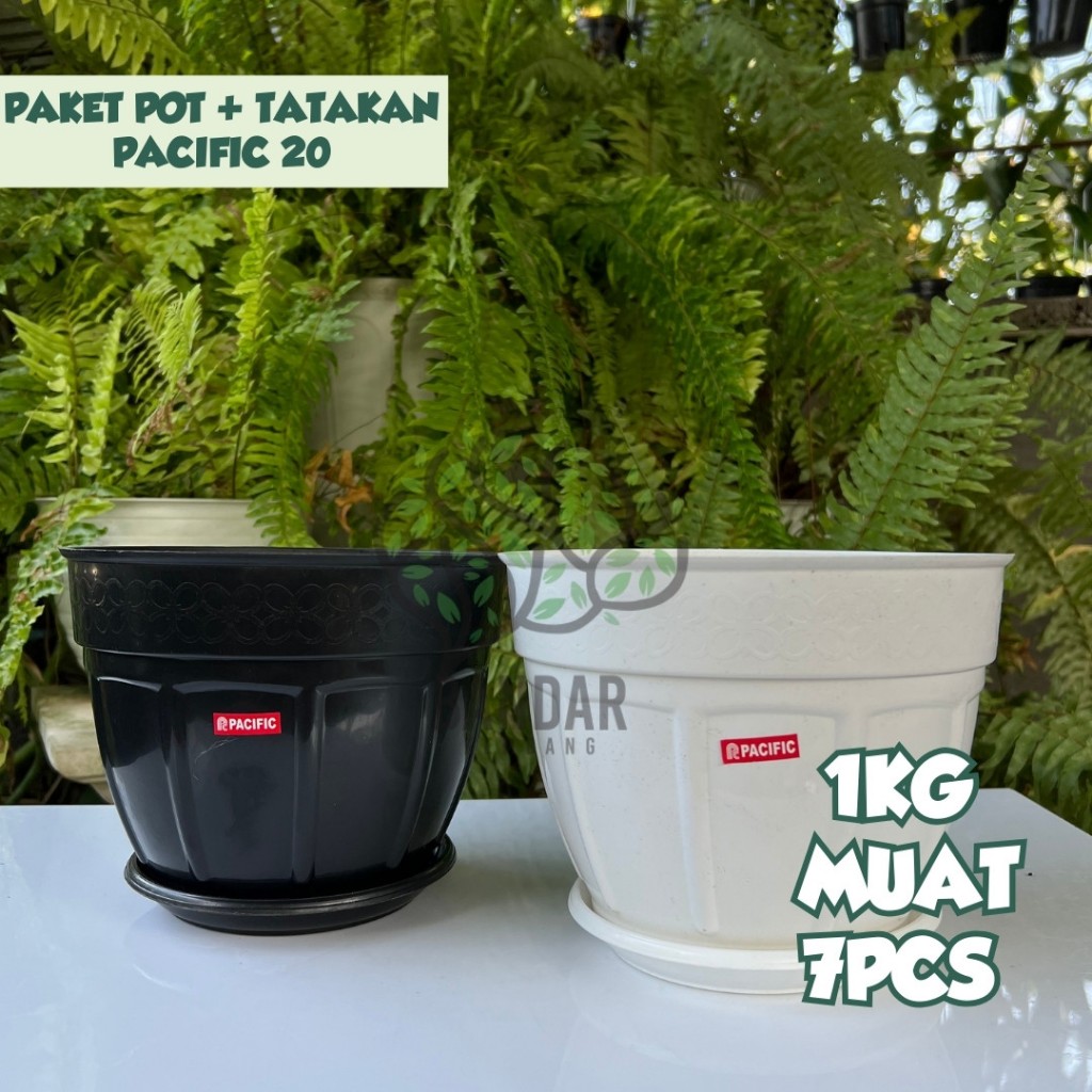 Pot Pacific 20 Include Tatakan 17 Elegant Bermotif Romawi Anti Becek