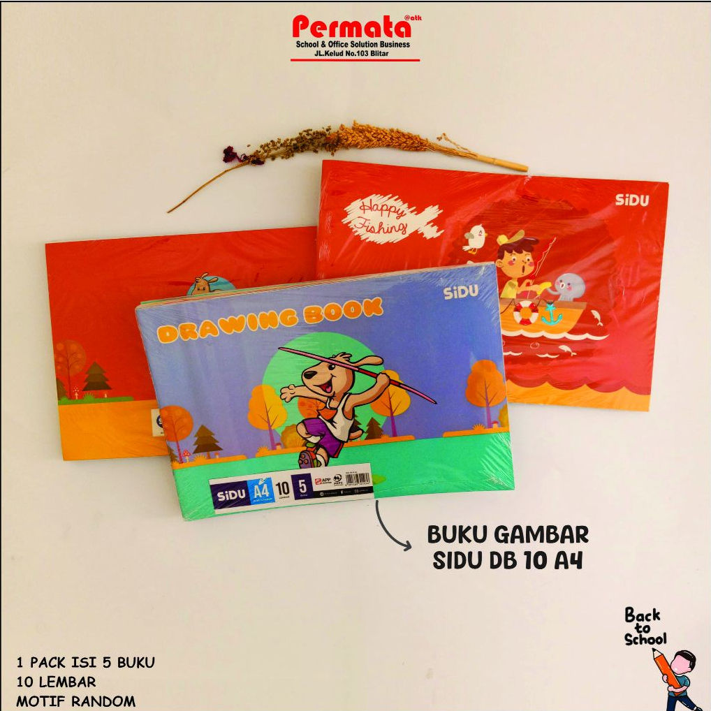 

Buku Gambar SIDU A4 10 Lembar 1 Pack Isi 5 PCS/Drawing Book/SIDU