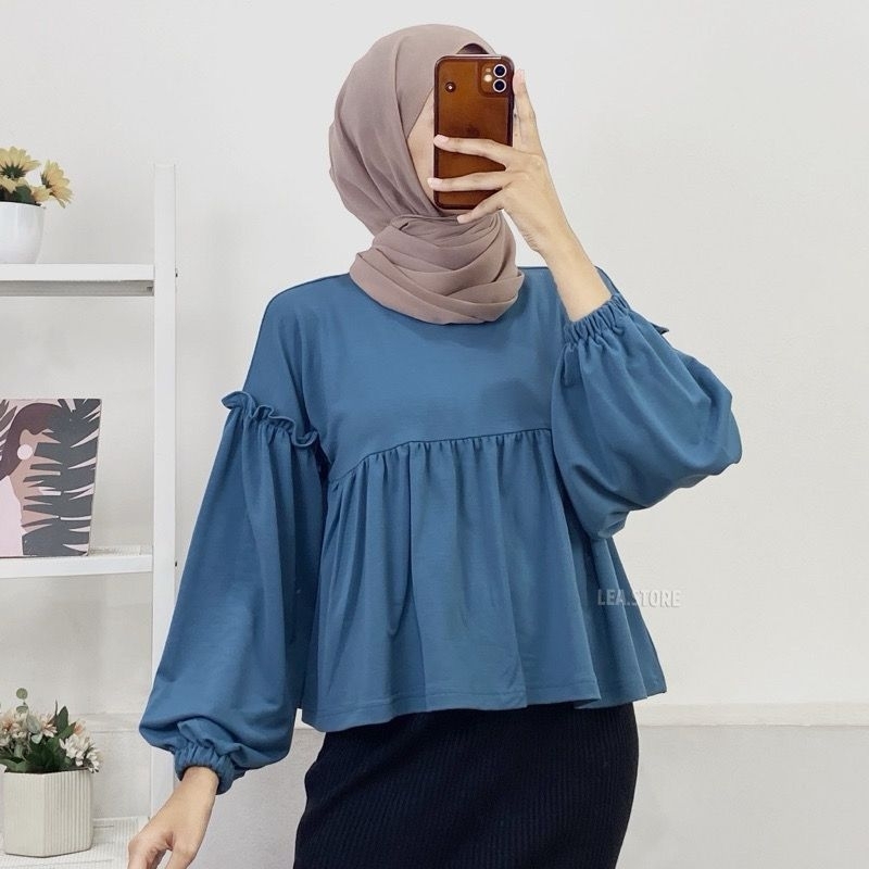 Terbaru Mahalini Blouse Ruffley/Baju Atasan Wanita/Kemeja Wanitateebaru