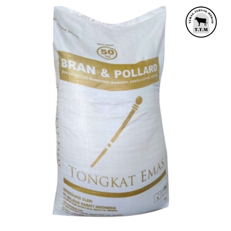 BRAN POLLARD TONGKAT EMAS - REPACK 3 KG - POLAR TONGKAT EMAS - POLAR PAKAN SAPI - POLAR PAKAN KAMBIN