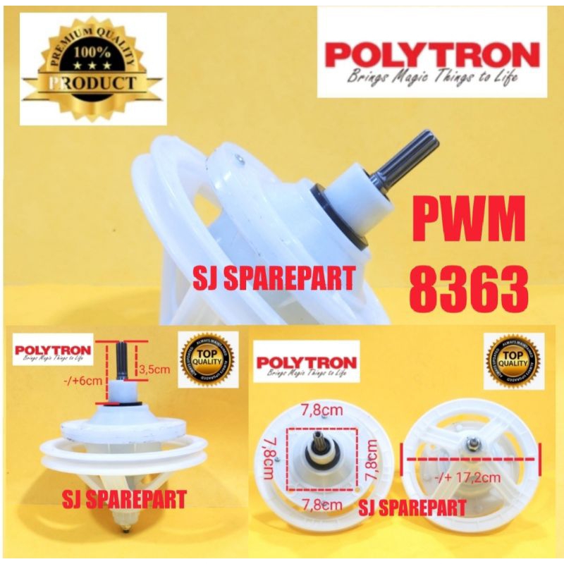 GEARBOX MESIN CUCI POLYTRON 2 TABUNG PWM 8363