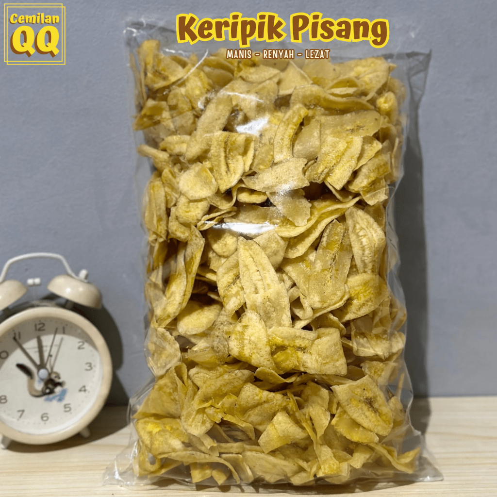 

500Gram Keripik Pisang Kepok Manis Gurih Renyah Enak dibalut lelehan gula pasir