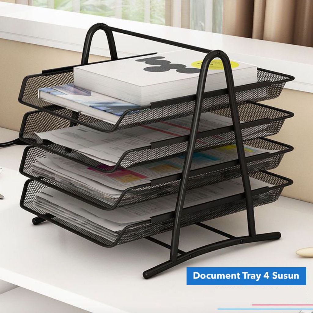 

DOCUMENT TRAY 4 TINGKAT LATTE DOKUMEN KEEPER WARNA HITAM MURAH SERBAGUNA RAK DOKUMEN