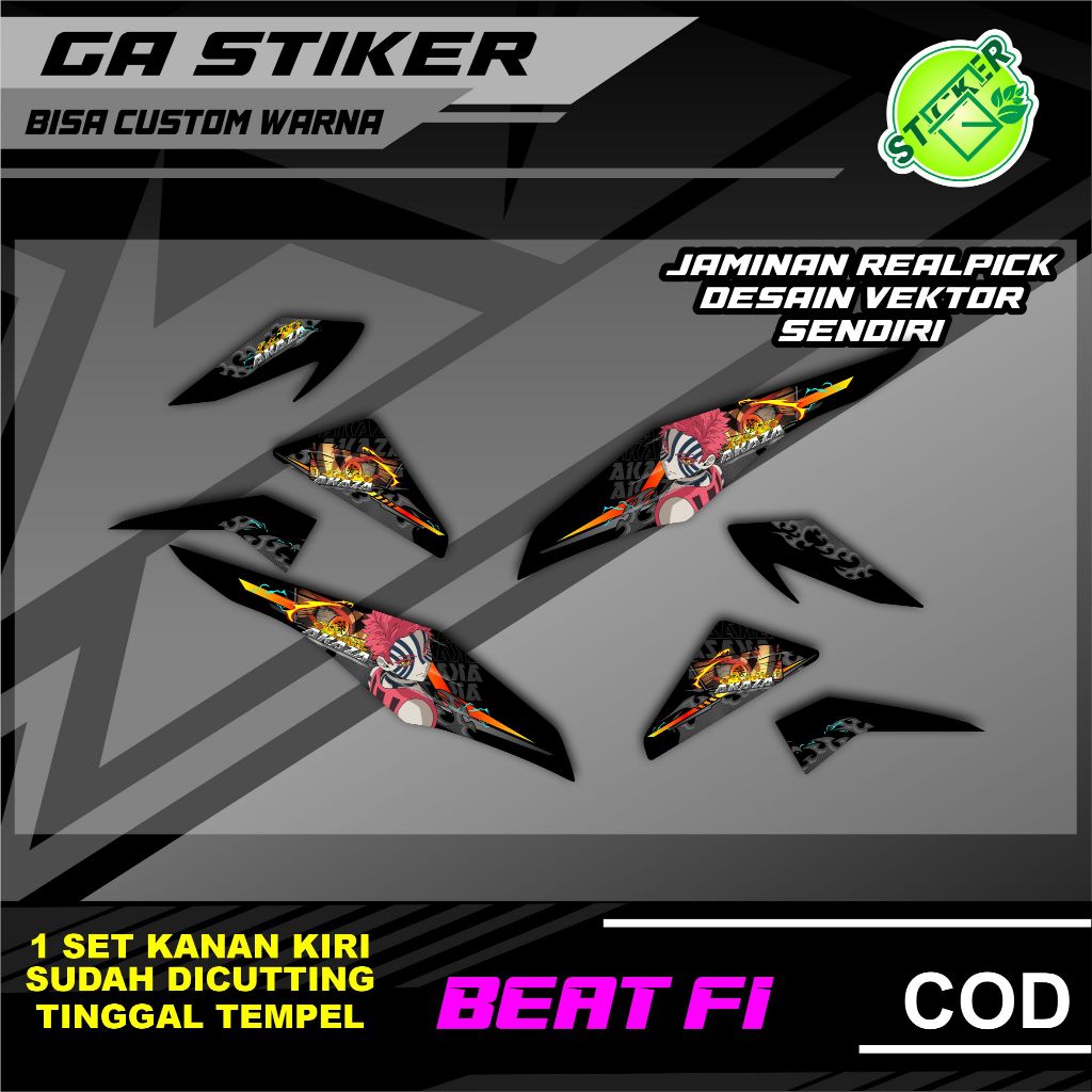 STRIPPING KEREN MOTOR HONDA BEAT FI 2012 2013 2014 2015 2016 AKAZA HAKUJI DEMON SLAYER SUDAH DI CUTT