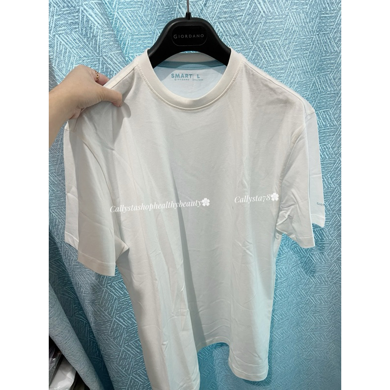 Giordano Tee Slim Fit Man Signature White Size L sale from 249k Kaos Pria Giordano