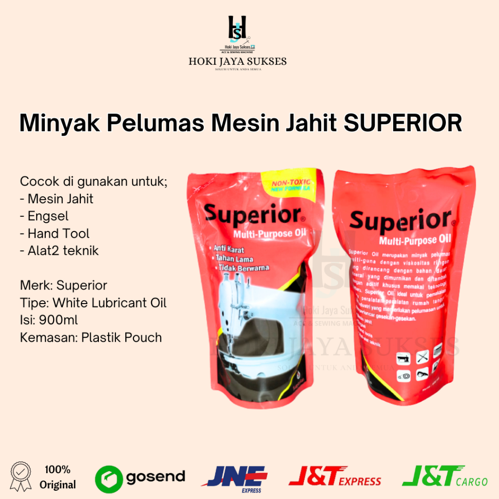 Minyak Pelumas Mesin Jahit SUPERIOR / Oli SUPERIOR