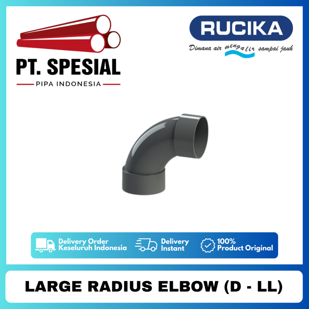 Large Radius Elbow D 4 Inch PVC Rucika / Long Elbow / Large Radius Elbow D - 05