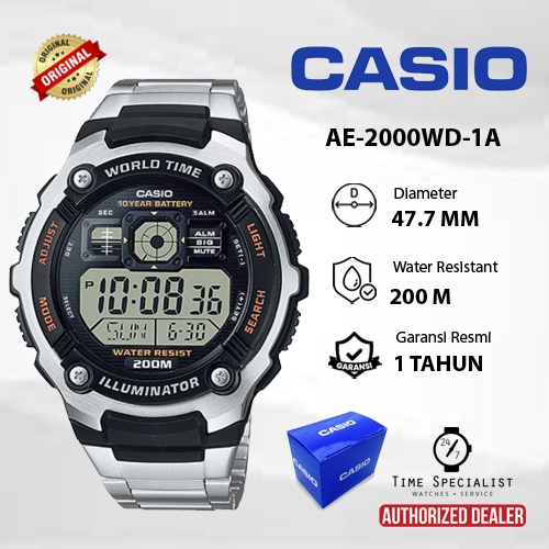 Jam Tangan CASIO AE-2000WD-1A Digital Original Garansi Resmi 1 tahun