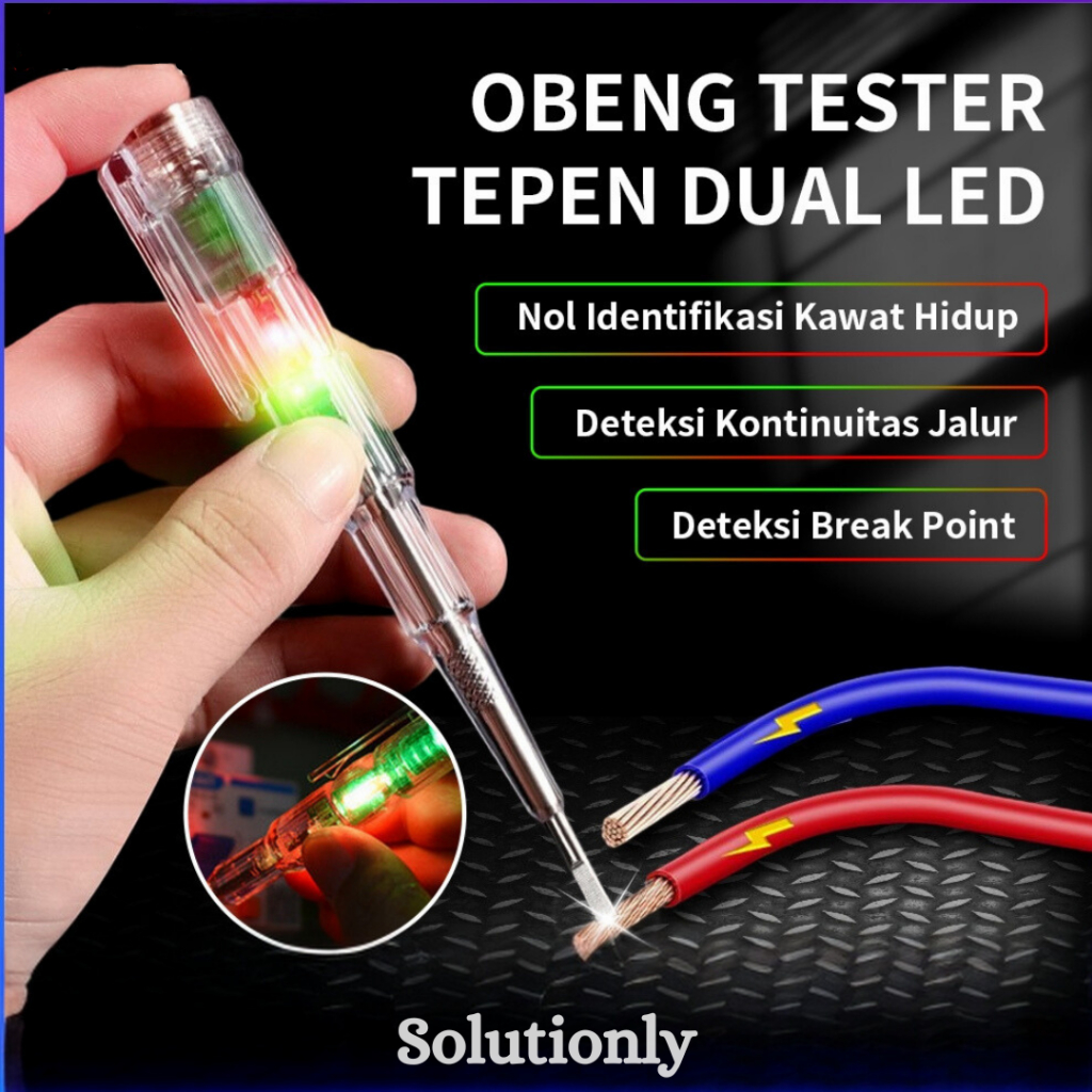 Obeng Tespen Listrik Obeng Tespen Multifungsi Obeng Tespen Kabel Putus Obeng Tespen Dual LED