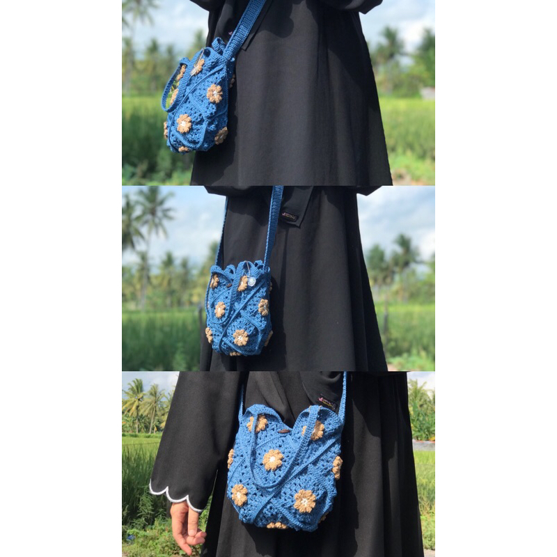 Mini Dahayu Daisy bag/tas rajut handmade/tas wanita rajut/tas wanita unik/rajut tangan/tas rajut/tas