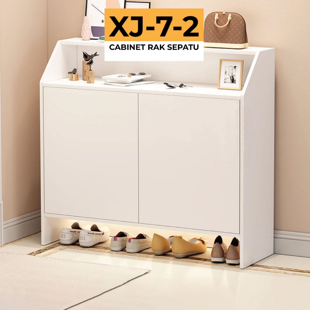 Lemari Sepatu Mini Minimalis Rak Sepatu Kayu Kabinet Rak Sepatu Tertutup Modern Rak Sepatu