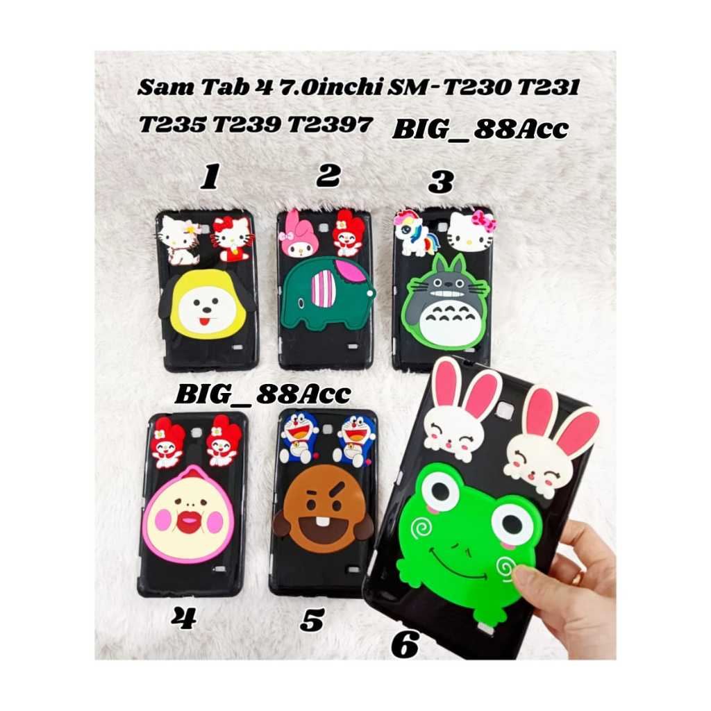 SoftCase Silicon 3Motif Sam Tab 4 7.0inchi SM-T230 T231 T235 T2397 Tpu Hitam Case Casing Silikon 3Ga