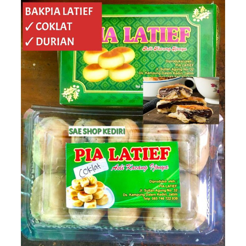 

(PIA JUMBO) BAKPIA LATIEF LUMER RASA COKLAT, TAPE, KEJU, DURIAN, SELAI NANAS ISI 10 PCS