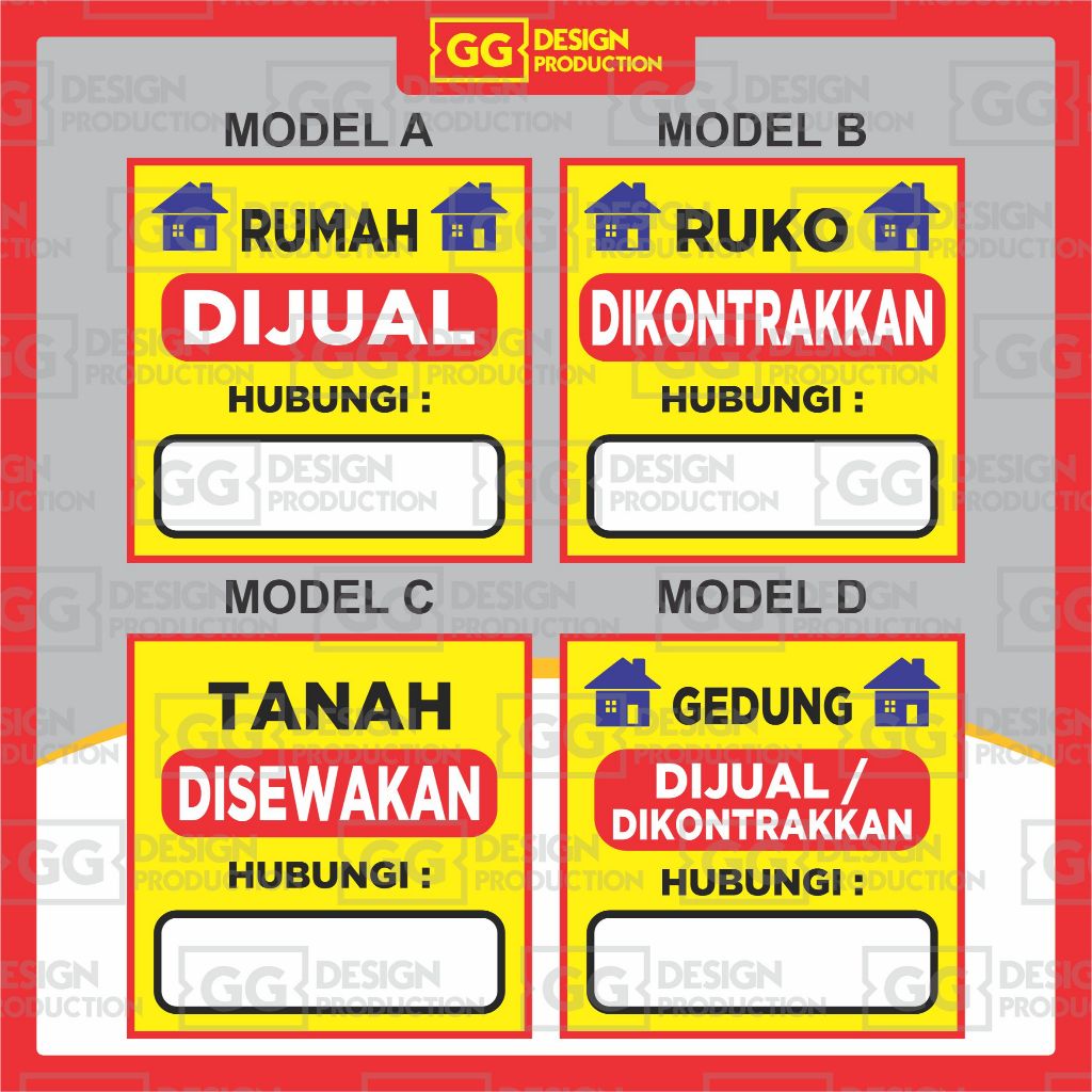 banner mmt spanduk baliho rumah ruko tanah bangunan dijual dikontrakkan disewakan