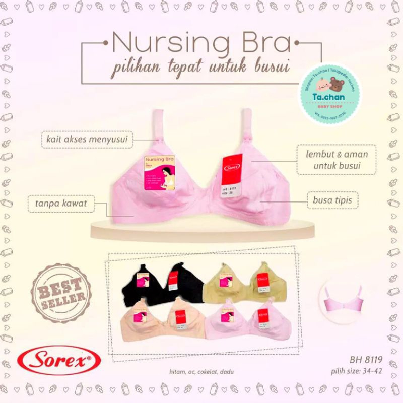 Sorex Bra Menyusui tanpa busa dan kawat nursing bra / bh menyusui / bh busui