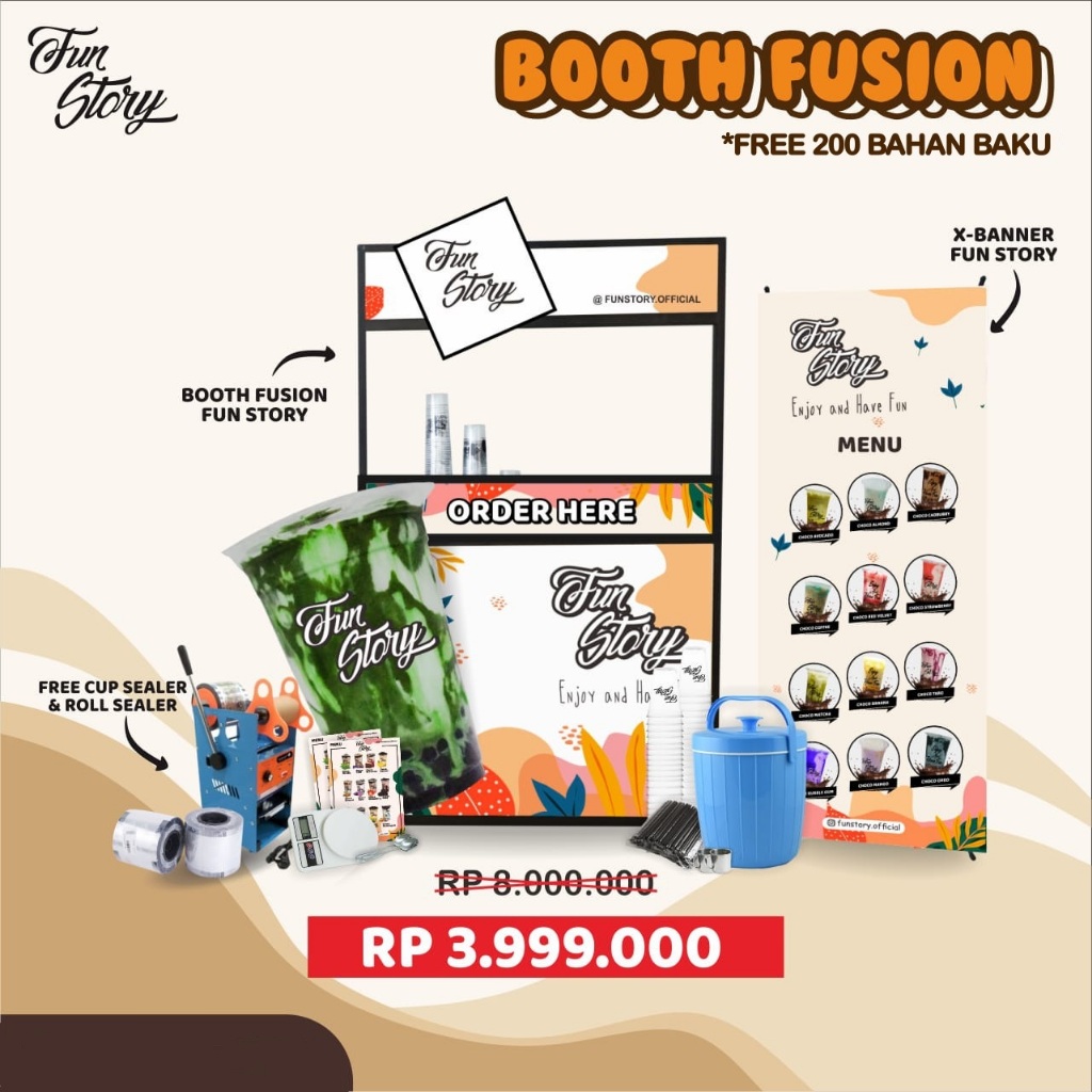 

Paket Franchise Booth Fusion Funstory Signature Drink / Paket Kemitraan Funstory Signature Drink Booth Fusion